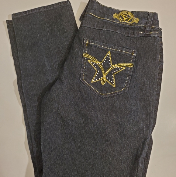 Street Jeans Brand Deep Blue/Black Skinny Jeans - Picture 2 of 6